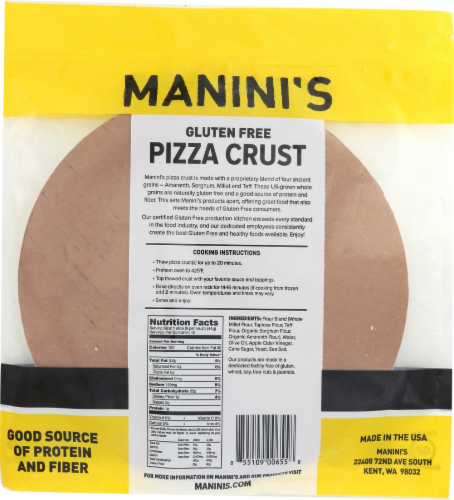 Manini's Gluten Free Pizza Crust Perspective: back