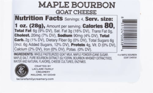 LaClare Family Creamery® Maple Bourbon Fresh Goat Cheese Log Perspective: back