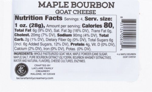 LaClare Family Creamery® Maple Bourbon Fresh Goat Cheese Log Perspective: back