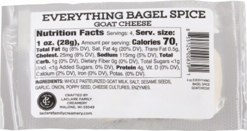 LaClare Everything Bagel Spice Goat Cheese Log Perspective: back