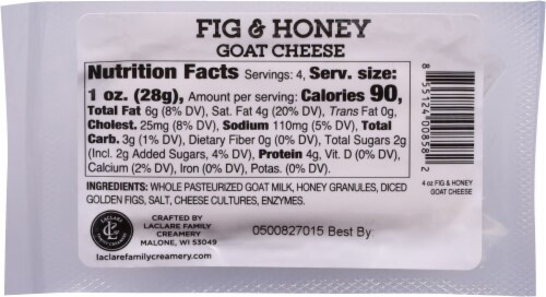 LaClare Family Creamery® Fig and Honey Goat Cheese Log Perspective: back