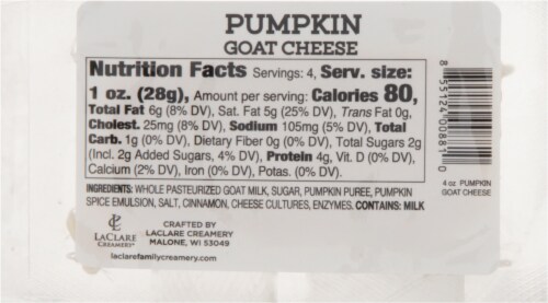 LaClare Family Creamery® Pumpkin Goat Cheese Perspective: back