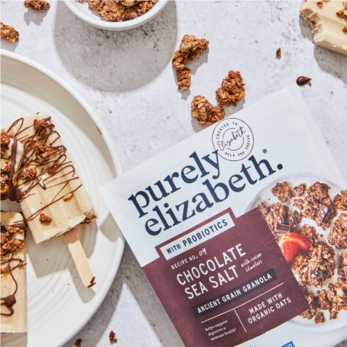 Purely Elizabeth Chocolate Sea Salt with Probiotics Granola Perspective: back