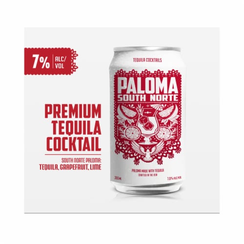 South Norte Tequila Paloma Premium Cocktail Cans Perspective: back