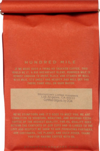 Stumptown Coffee Organic Hundred Mile Whole Bean Coffee Perspective: back