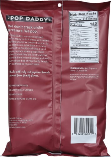 Pop Daddy® Original Ruby Red & Pure Olive Oil Popcorn Perspective: back
