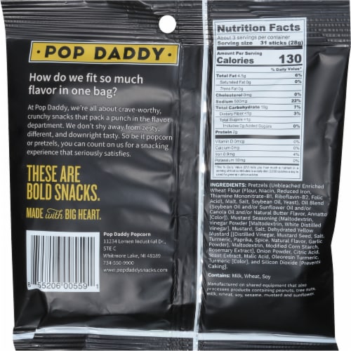 Pop Daddy Yellow Mustard Pretzels Perspective: back