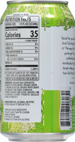 Humm® Probiotic Kombucha Coconut Lime Perspective: back