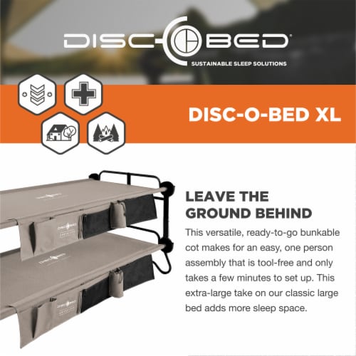 Disc O Bed X Large Cam O Bunk Benchable Double Cot with Storage Organizers Tan 1 Piece Harris Teeter