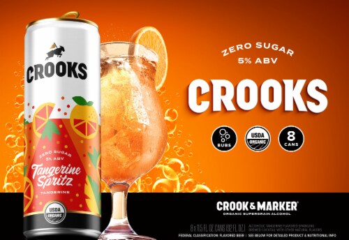 Crooks Tangerine Fizz Bubbles Canned Cocktails Perspective: back