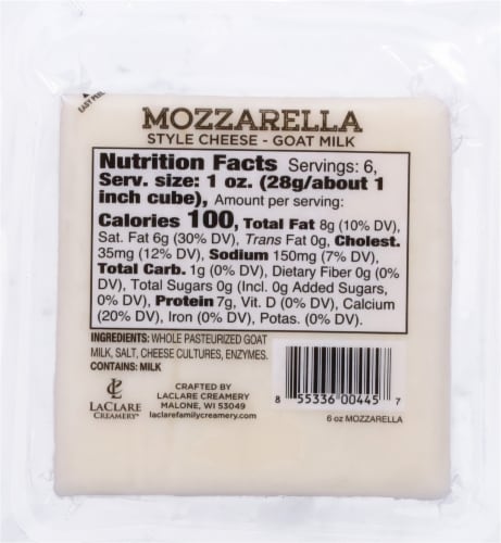LaClare Family Creamery™ Mozzarella Goat Milk Cheese Perspective: back