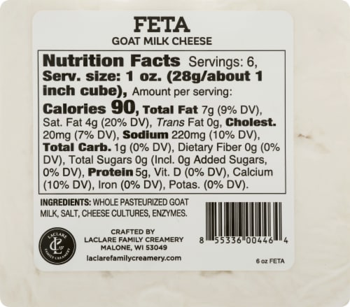 LaClare Family Creamery™ Feta Goat Milk Cheese Perspective: back