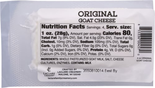 LaClare Family Creamery® Original Goat Cheese Log Perspective: back