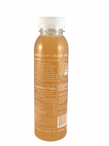 Simplicity® Holistic Health Fresh Air Cold Pressed Juice Perspective: back