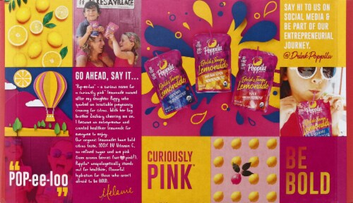 Poppilu® Bold & Tangy Peach Organic Lemonade Pouches Perspective: back