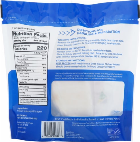Mark Foods Chilean Seabass Perspective: back