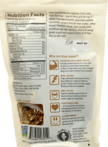 SuperSeedz® Gluten Free Coco Joe Pumpkin Seeds Perspective: back