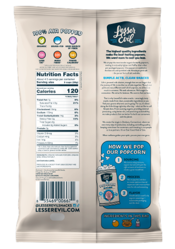 LesserEvil® Oh My Ghee Organic Gluten Free Popcorn Perspective: back