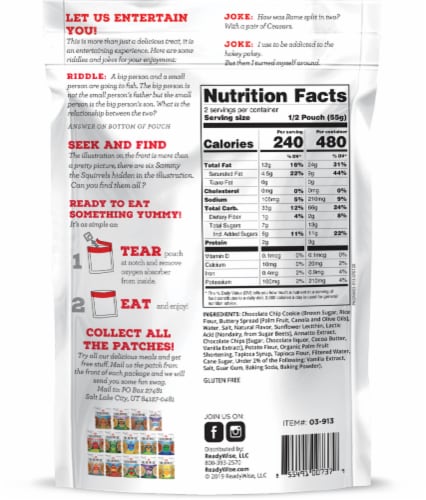 ReadyWise Adventure Meals Cookie Dough Snacks Perspective: back