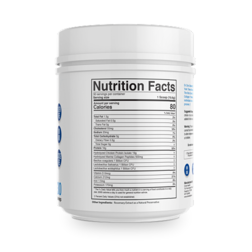 Divine Health Keto Zone Unflavored Hydrolyzed Collagen Protein Powder Perspective: back