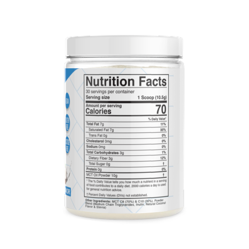 Divine Health Keto Zone Coconut Cream Flavored MCT Oil Protein Powder Perspective: back