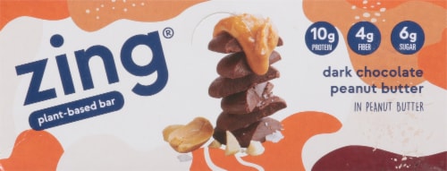 Zing Dark Chocolate Peanut Butter Vitality Bars Perspective: back