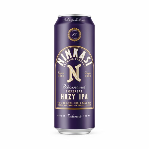 Ninkasi Brewing Company Eclipsosaurus Imperial Hazy IPA Craft Beer Perspective: back