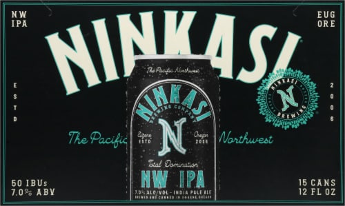 Ninkasi® Brewing Company Total Domination Northwest IPA Craft Beer 15 cans / 12 fl oz Perspective: back