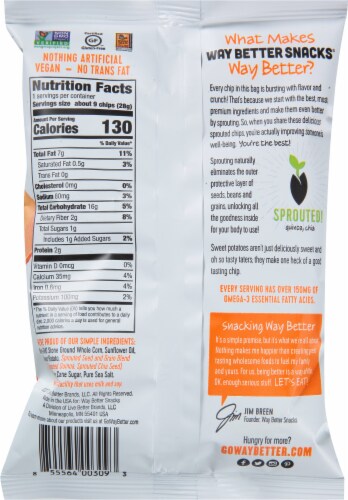 Way Better Snacks Sweet Potato Tortilla Chips Perspective: back