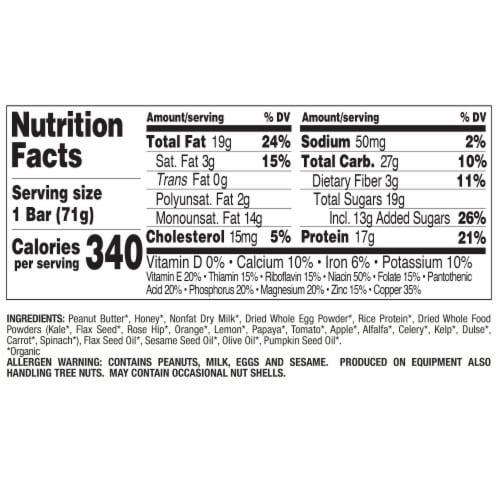 Perfect Bar Refrigerated Peanut Butter Protein Bar Perspective: back