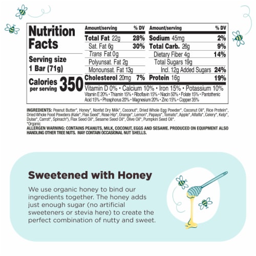 Perfect Bar Coconut Peanut Butter Protein Bar Perspective: back