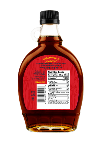 Sapjack™ Organic Burbon Barrel Aged Maple Syrup Perspective: back