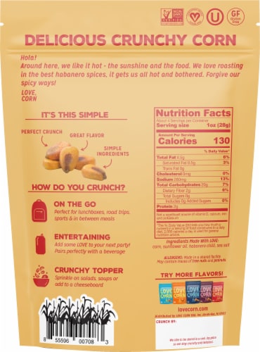 Love Corn® Habanero Chili Crunchy Corn Snack Perspective: back