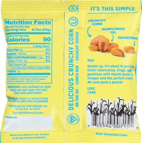 Love Corn® Salt & Vinegar Premium Crunchy Corn Perspective: back