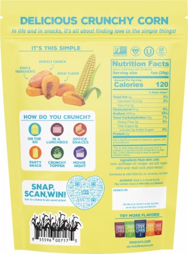 Love Corn® Gluten Free Salt & Vinegar Crunchy Corn Snack Perspective: back