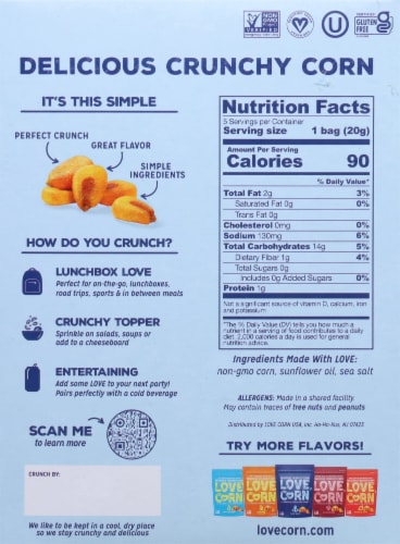 Love Corn® Sea Salt Crunchy Corn Snack Multipack Perspective: back