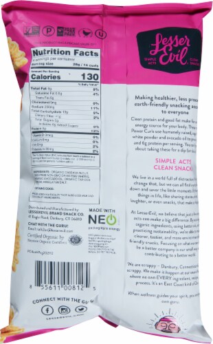LesserEvil® Himalayan Pink Salt Egg White Curls Puffed Snacks Perspective: back