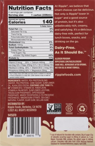 Ripple® Dairy-Free Chocolate Milk Perspective: back