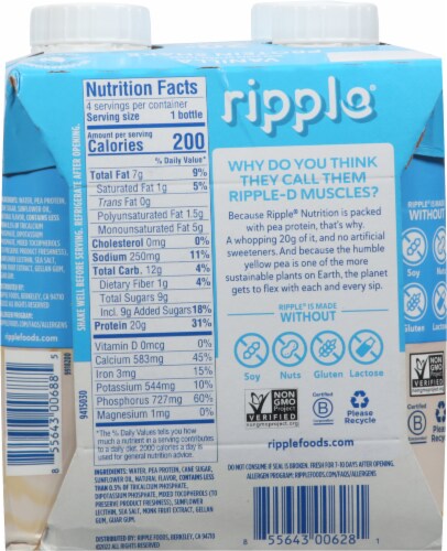 Ripple Vanilla Plant Protien Shakes Perspective: back