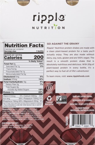 Ripple Nutrition Chocolate Protein Shake Perspective: back