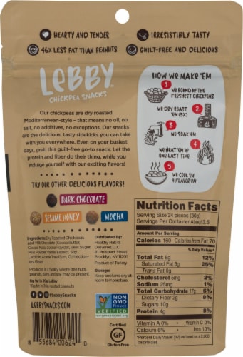 Lebby Milk Chocolate Chickpea Snacks Perspective: back
