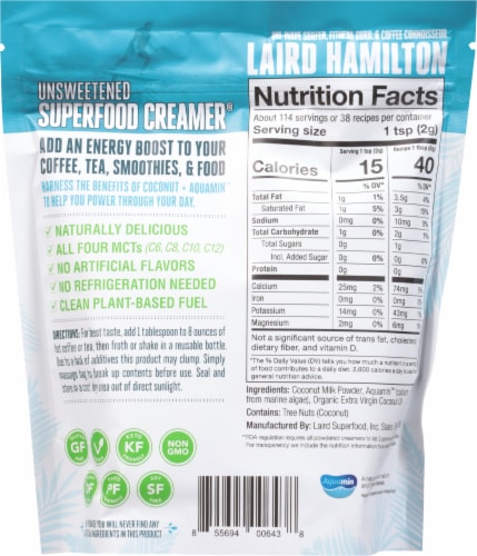 Laird Superfood® Unsweetened Creamer® Perspective: back