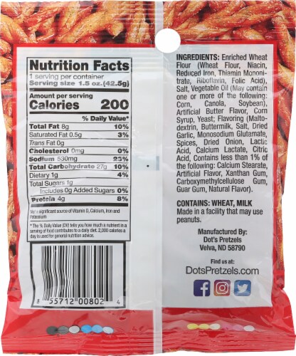 Dot s Homestyle Pretzels 1 5 Oz Fred Meyer