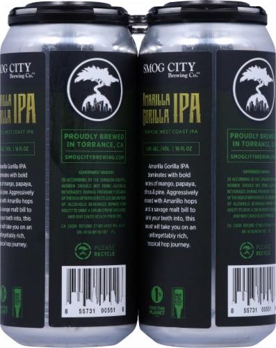 Smog City Brewing Co. Amarilla Gorilla India Pale Ale Perspective: back