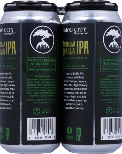 Smog City Brewing Co. Amarilla Gorilla India Pale Ale Perspective: back