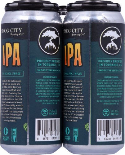 Smog City Brewing West Coast IPA Beer Perspective: back