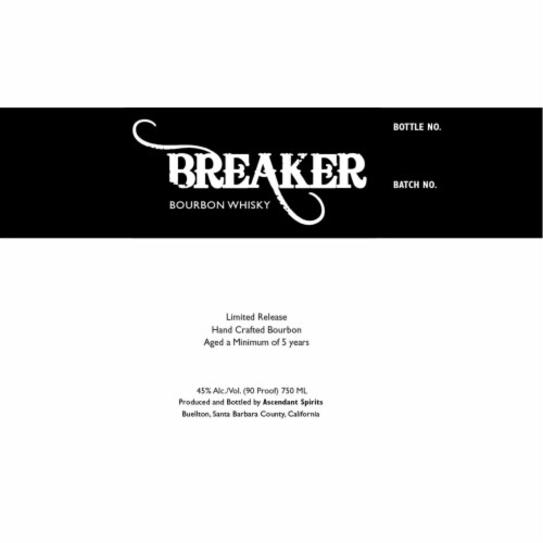 Breaker Limited Release California Bourbon Whiskey Perspective: back