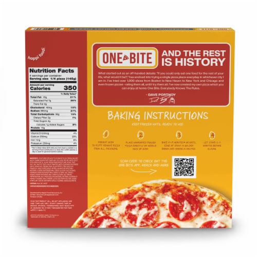 One Bite Pepperoni Frozen Pizza Perspective: back