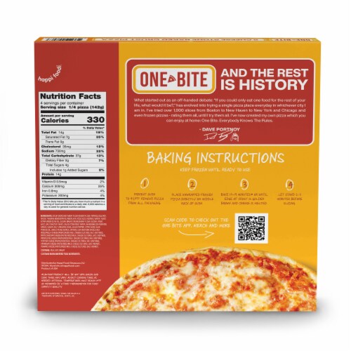 One Bite 5 Cheese Frozen Pizza Perspective: back