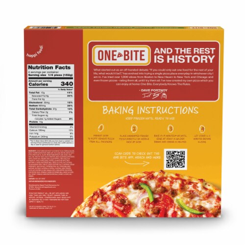One Bite Supreme Frozen Pizza Perspective: back